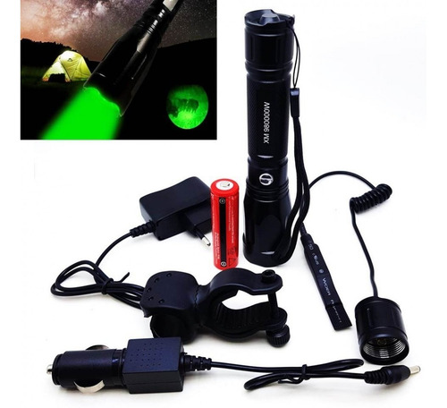 Lanterna Luz Verde Tática Led Cree P/ Sobrevivência Xm30985