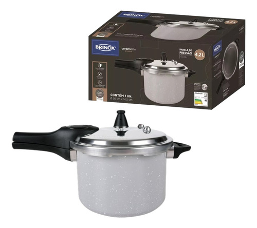  Panela De Pressão Brinox Revestimento Ceramico Ceramic 4,2l