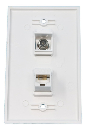 Riteav 1 Tipo F Coaxial Y 1 Placa De Pared De Puerto Cat5e