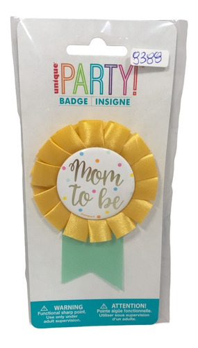 Boton Pin Liston Mama Mom To Be Baby Shower Oro Distintivo