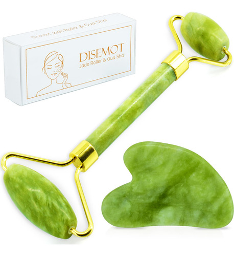 Ferramentas Faciais Jade Roller E Gua Sha Disemot Antienvelh
