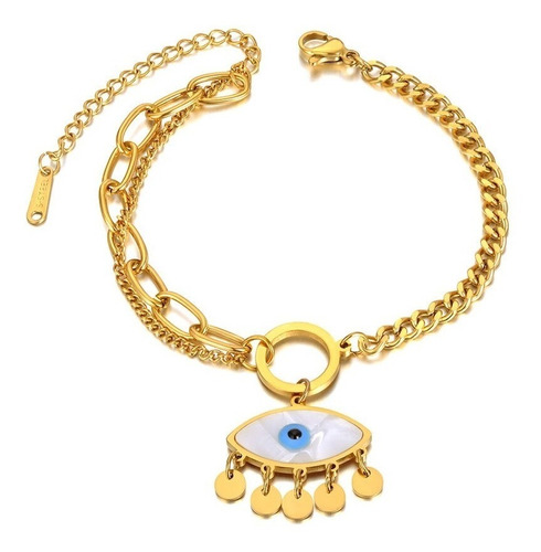 Pulsera Ojo Turco Mal De Ojo Cubana Acero Inoxidable Antheia