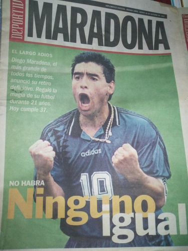 Diario Clarin Deportivo * Se Retira Maradona * Año 1997