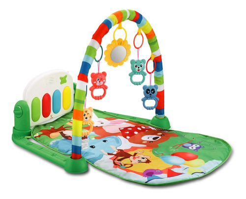 Tapete De Bebe P/ Estimulo Educativo E Luminária Noturna Branco