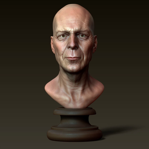 Tributo De Arte A Bruce Willis: Escultura Old Man Willis