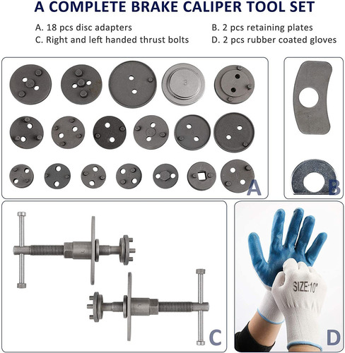 Orion Motor Tech 24-piece Disc Brake Caliper Tool Kit, Front
