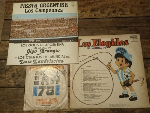 Mundial 78 Futbol Lote 3 Discos De Vinilo 1978 (Usado)