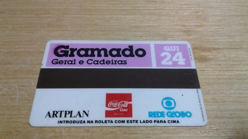 Ingresso Rock In Rio Ii Gramado Quinta Dia 24 1991