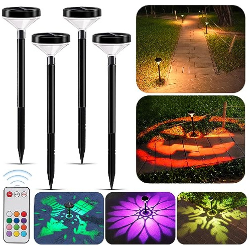 Luces Solares Caminos, Juego De 4 Piezas, 12 Colores, L...