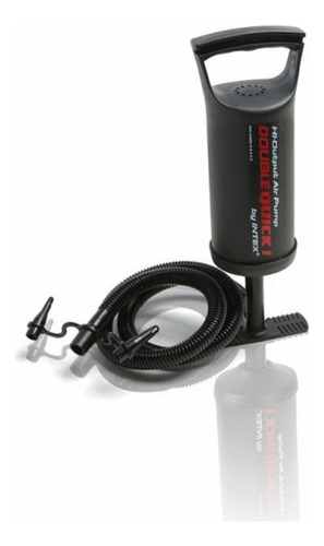 Bomba De Aire Manual Double Quick Intex 3 Boquillas 68612 Negro