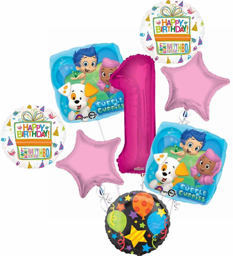 Bubble Guppies  Suministros Para Fiesta De Primer Cumpl...