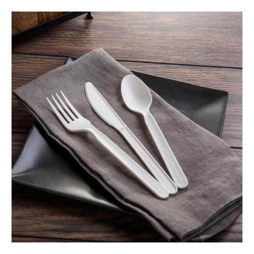 Colher Bagaço De Milho 16cm - Cx 500 Unidades Biodegradável