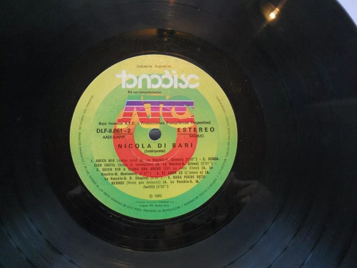 Vinilo Nicola Di Bari Atc 1982 Solo Disco Sin Tapa (Usado)