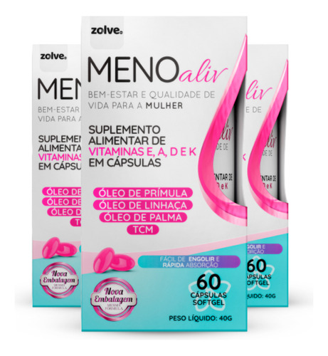 Meno Aliv® 3 Potes - Fórmula Natural Para Bem-estar Mensal