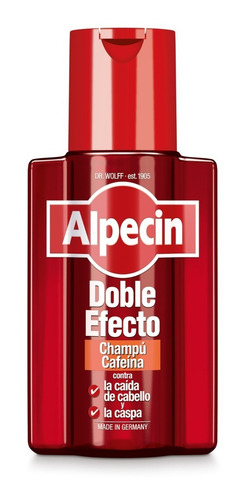 Shampoo Alpecin Cafeína Doble Efecto Anticaída 200 Ml