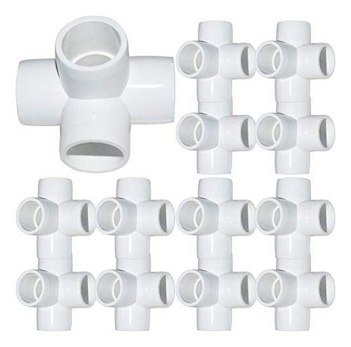 Paquete De 18 Accesorios De Pvc Con Forma De Codo De 4 Vías,
