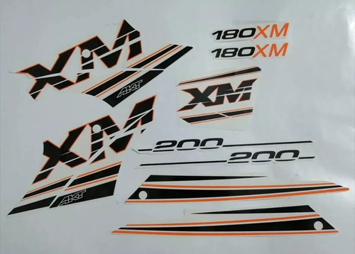 Kit Completo De Calcomanías Akt Xm 180/200