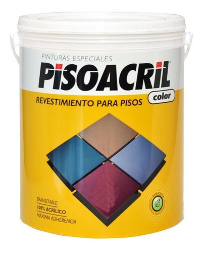 Revestimiento Pisoacril Pintura Acrilica Para Pisos 20l - Re Color Negro