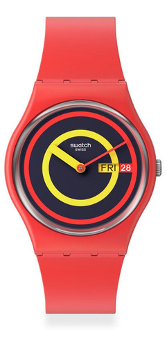 Reloj Swatch Concentric Red De Silicona Roja Sin Género Ss Color De La Malla Rojo Color Del Bisel Rojo Color Del Fondo Negro