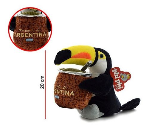 Peluche Tucán C/ Mate 20cm Ave Pajaro Suave Phi Phi Toys
