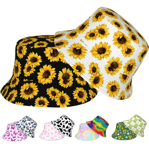 Sombrero Girasol Mujeres Y Hombres, Unisex, Doble Cara, Sol,