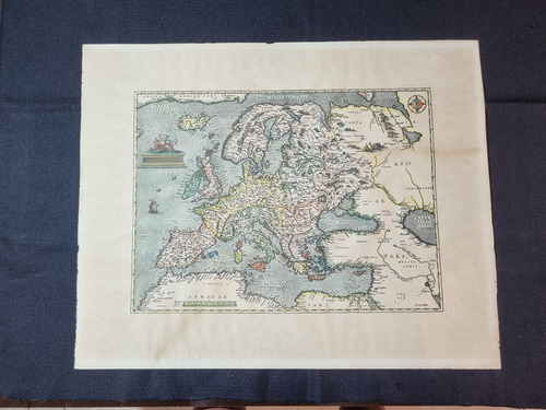Cuadro Mapa Antiguo Europa 1573. Autor Desconocido