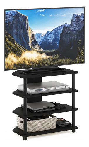 Mesa Pequeña Para Televisores 4 Niveles Madera Blackwood
