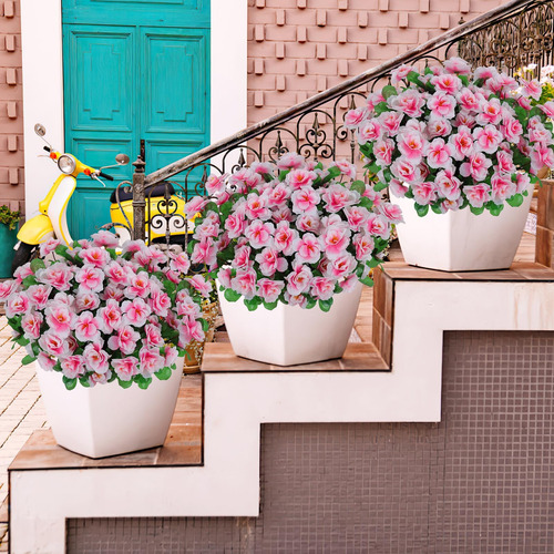 Dremisland 6 Paquetes De Flores Artificiales Para Exteriores