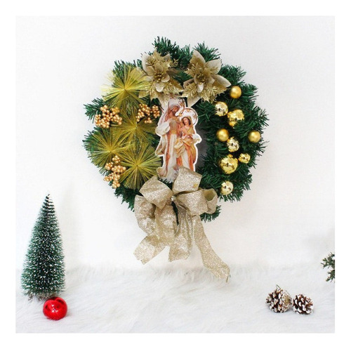 Corona Navideña De Jesús Artificial Para Ventana 40 Cm 2023