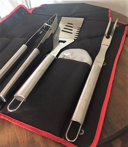Imagem 3 de 5 de Kit Churrasco 5 Peças Aço Inox