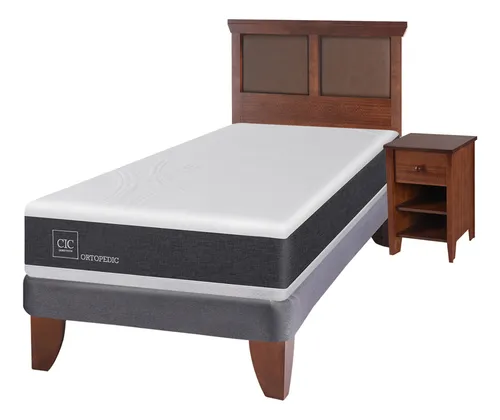 Cama Europea 1.5 Plazas Cic Ortopedic + Set Torino