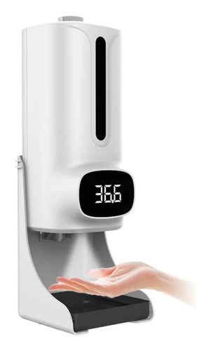 Porta Álcool Gel Automático Dispenser Com Termômetro Cor Branco