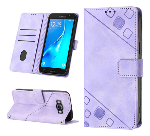 Funda Tipo Cartera Con Tapa En Relieve For Samsung J510-j5