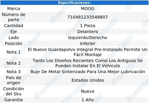 Rotula Horquilla Del Inf Izq/der Moog Dodge Nitro 07 Al 11