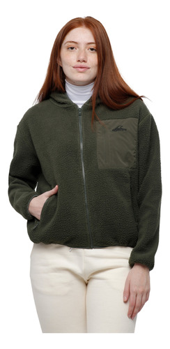 Campera Montagne Mujer Remy Fake Sherpa 390g Con Capucha