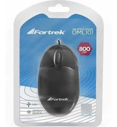 Mouse Optico Usb Lite Series 800dpi Fortrek Oml-101 U Unica Cor Preto Preto