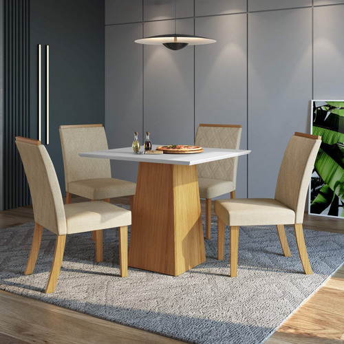 Conjunto Mesa De Jantar 4 Cadeiras Rafaela Espresso Ig