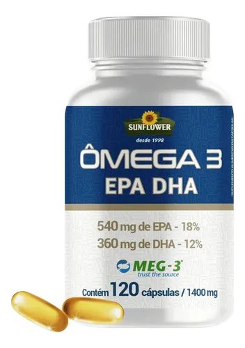Ômega 3 PURO 120 Cápsulas Altos Índices de EPA/DHA