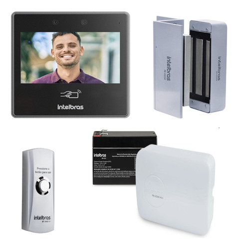 Kit Controle Acesso Facial Qr Code Cartão Mf Wi-fi Intelbras