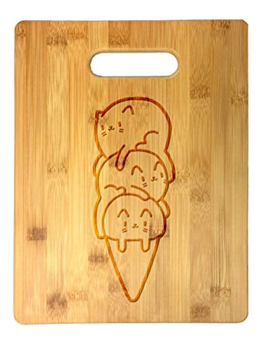 Randy Otter Cute Cat Ice Cream Cone - Tabla De Cortar De Bam