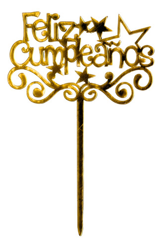 Decoración Para Tortas /topper Feliz Cumpleaños Estrella