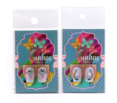 Kit 50 Joias De Unhas (25 Pares Joias) + 25 Adesivos 3d