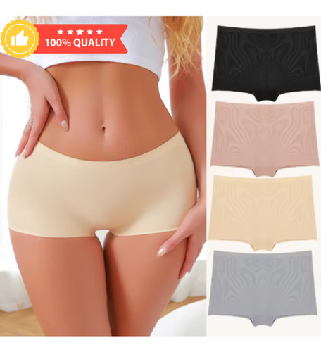 Kit 5 Calcinhas Shortinho Boxer Sem Costura Corte Laser