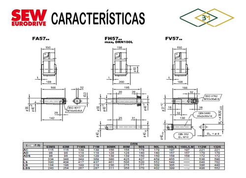 Motoredutor 3cv Motor Sew Redução 1:35,07 Eixo Maciço 35mm