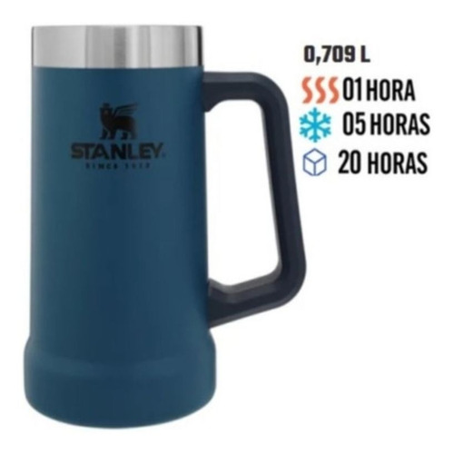 Imagem 2 de 8 de Caneca Térmica De Cerveja Chopp Stanley Original 709ml Azul