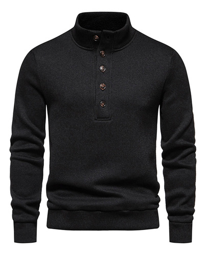 Sudadera Casual De Cuello Alto De Manga Larga Para Hombre L