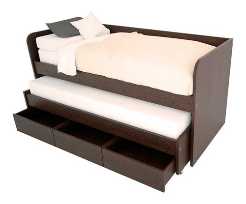 Cama Nido Doble Mosconi Wengue Mas 3 Cajones Varios Colores