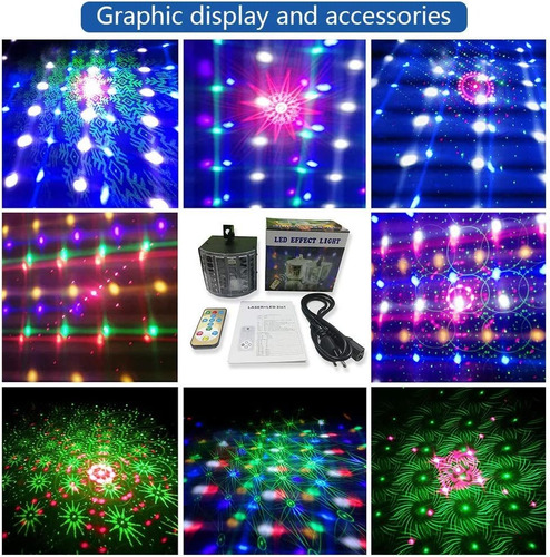 Luces De Fiesta Con Proyector Láser Dj Con Control Remoto