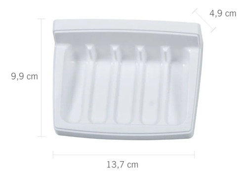 Suporte De Canto Porta Shampoo Cinza + Saboneteira Plástica