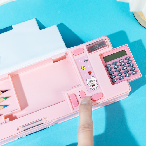 Estuche Niñas Con Calculadora Y Sacapuntas, Caja De